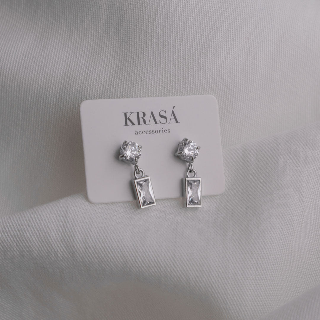 Crystal Drop Stud Earrings