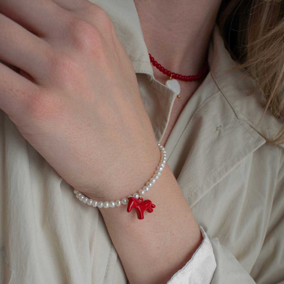 Pearl Horse Bracelet
