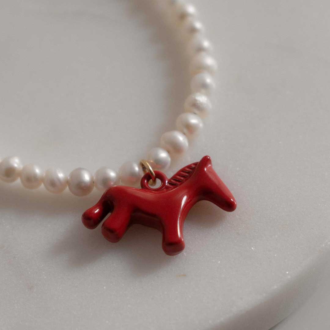 Pearl Horse Bracelet