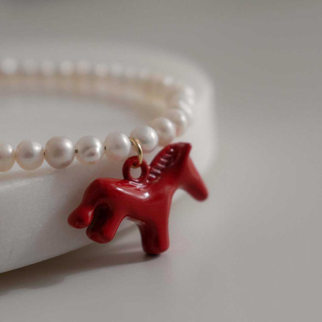 Pearl Horse Bracelet