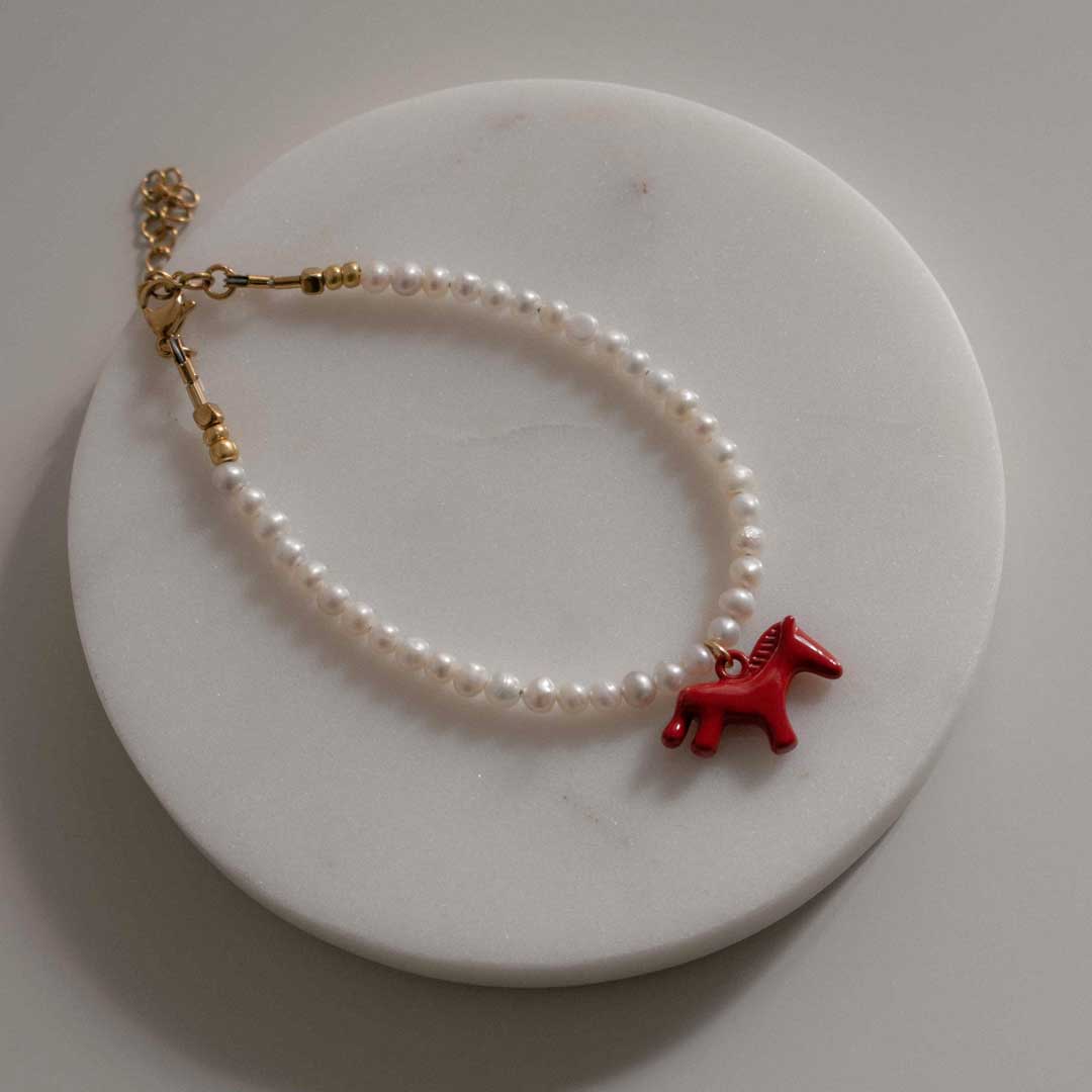 Pearl Horse Bracelet