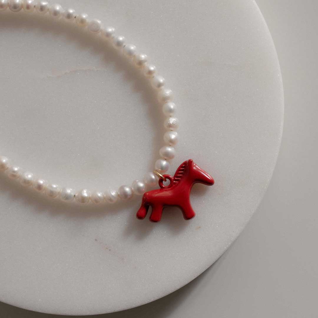 Pearl Horse Bracelet