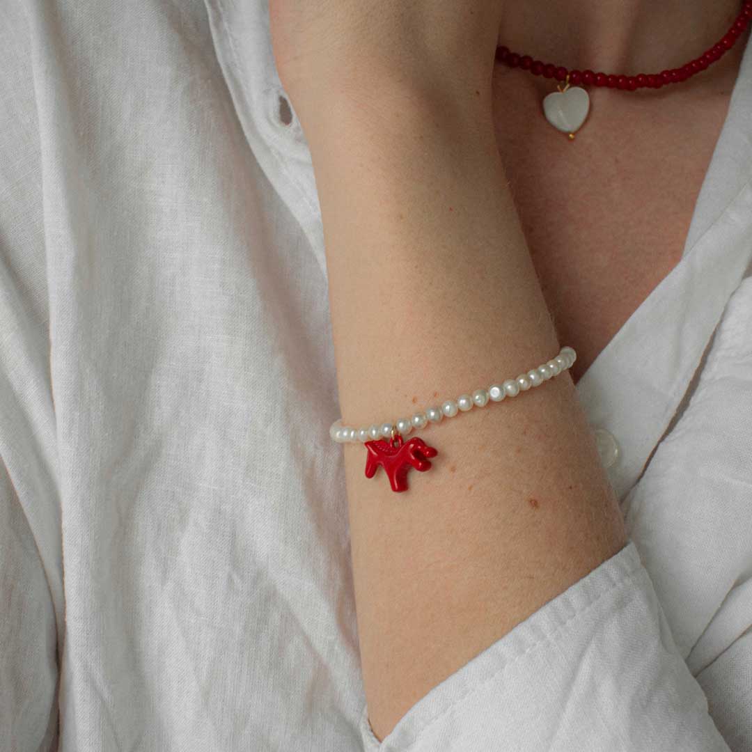 Pearl Horse Bracelet