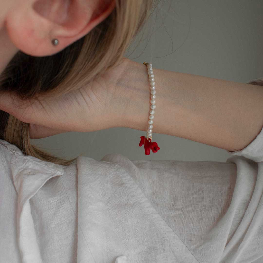 Pearl Horse Bracelet