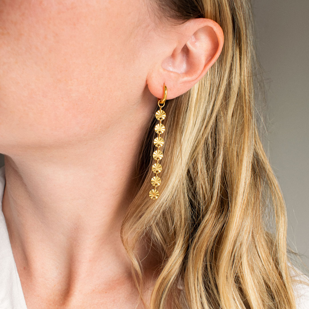 Waterproof Disc Pendant Earrings