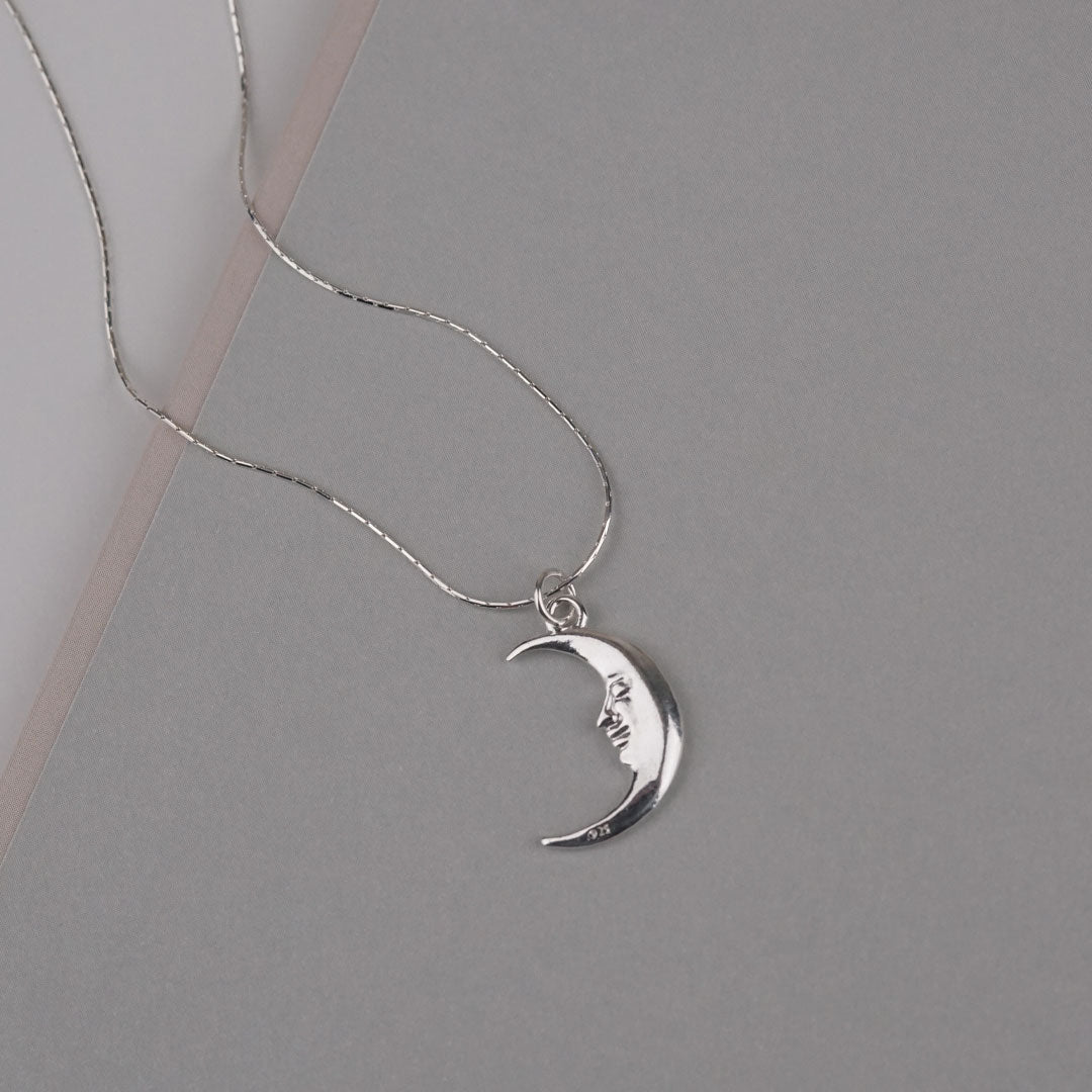 Sterling Silver Moon Necklace