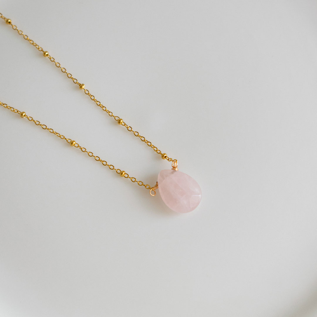 Rose Teardrop Necklace
