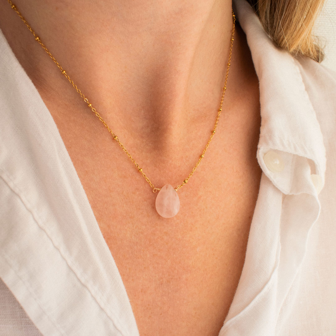 Rose Teardrop Necklace