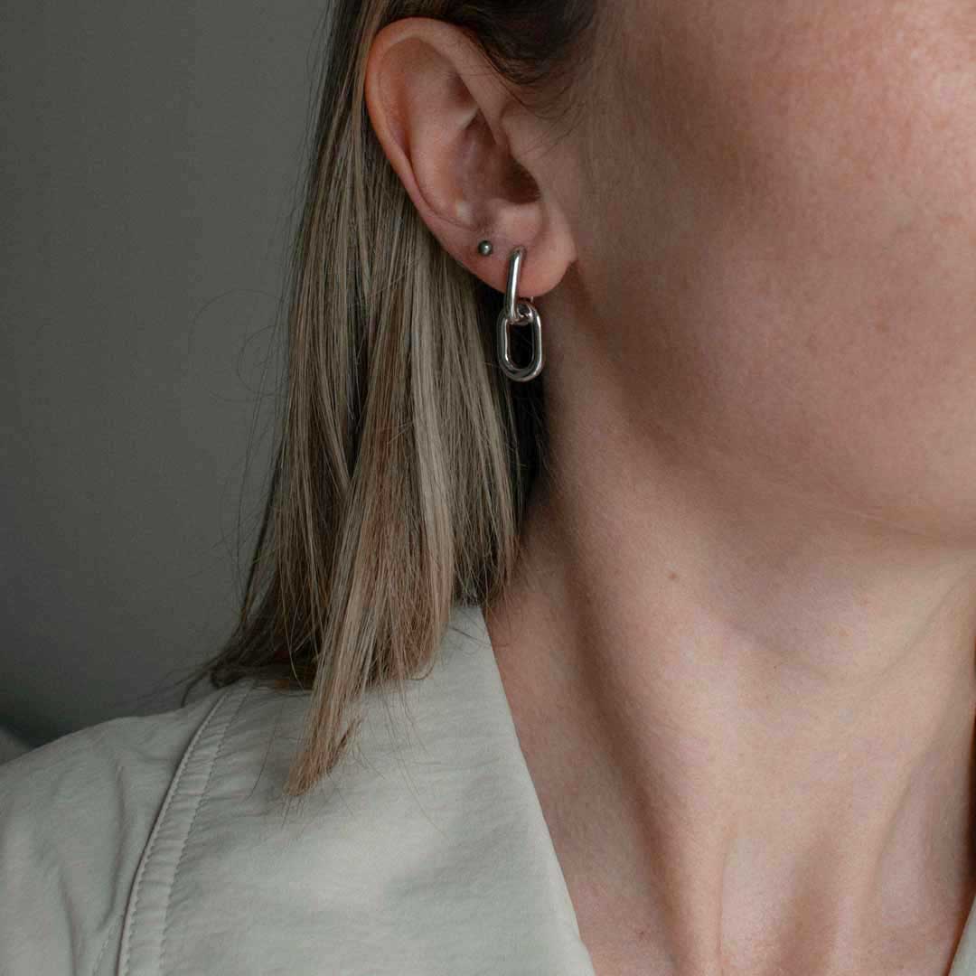 Asymmetric Orange Heart Earrings