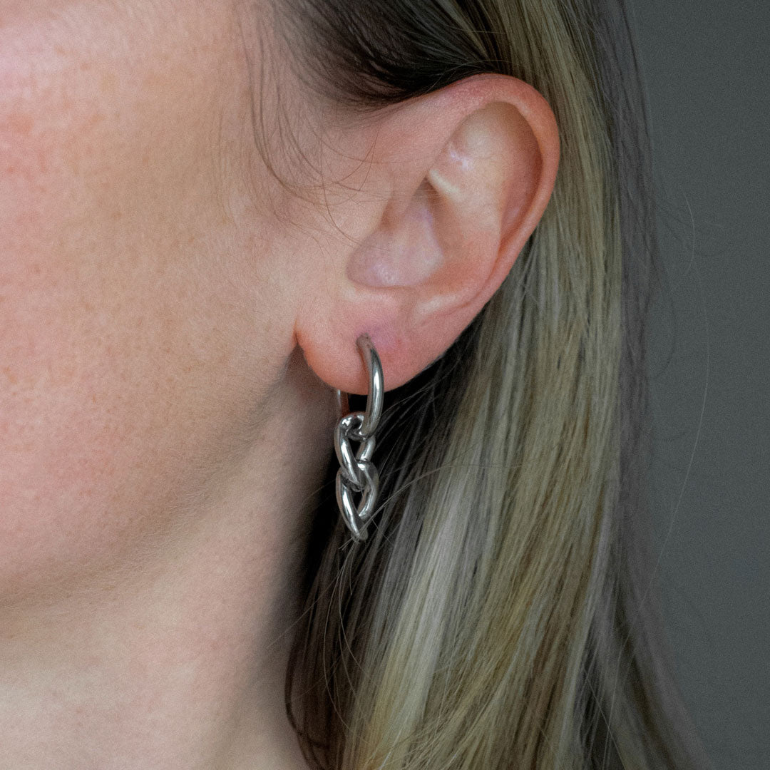 Chain Dangle Hoops