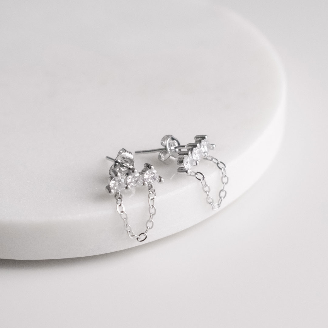 Tassel Chain Dangle Studs