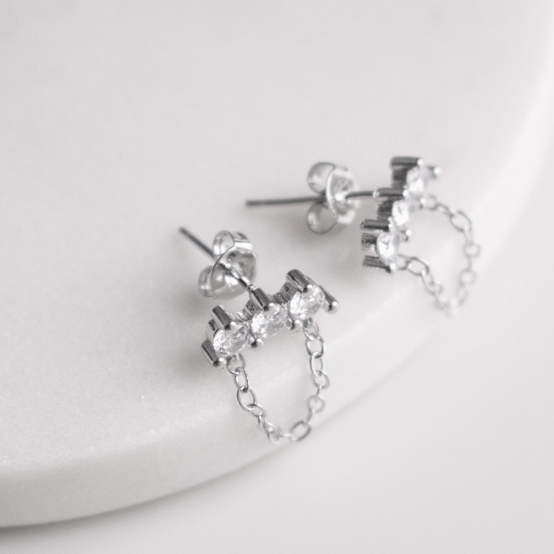 Tassel Chain Dangle Studs