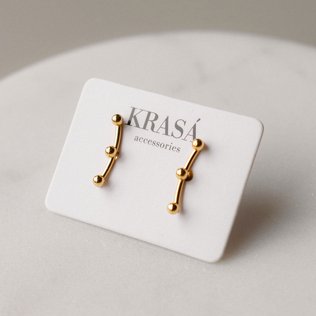 Sterling Silver Curved Arc Studs