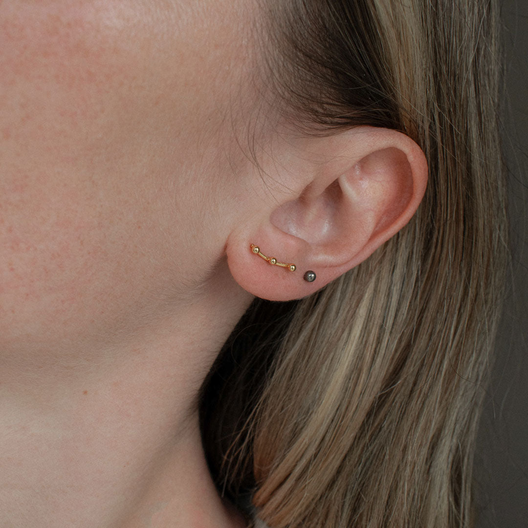Sterling Silver Curved Arc Studs