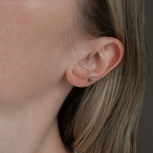 Sterling Silver Curved Arc Studs