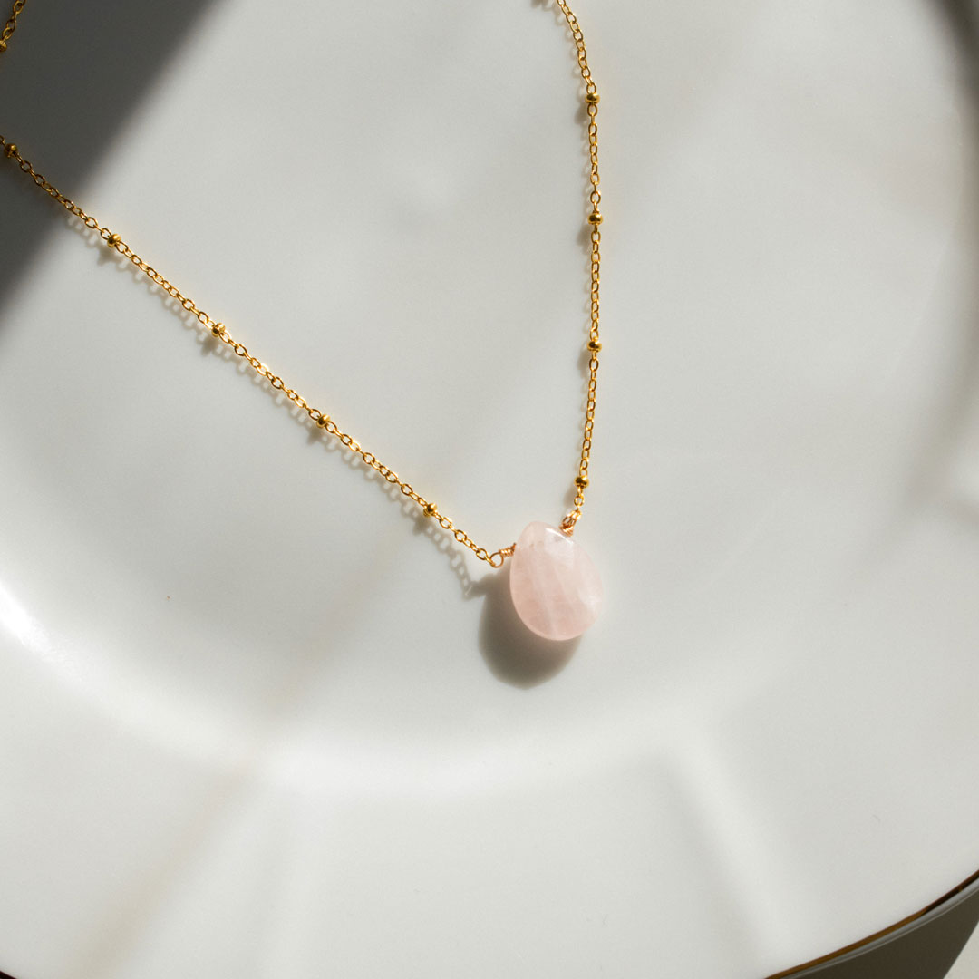 Rose Teardrop Necklace