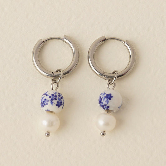 Taevas - Ceramic Pearl Earrings