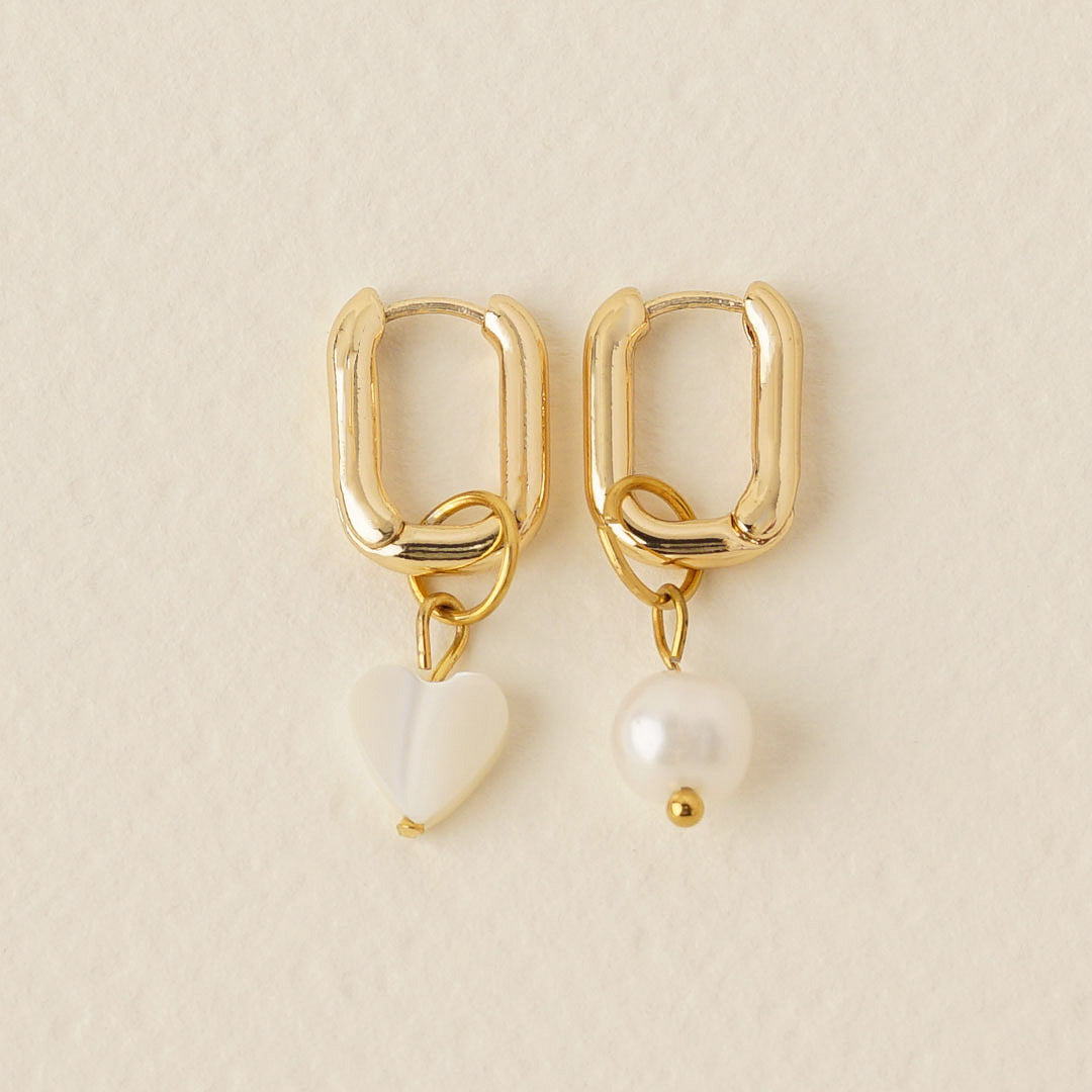 Aino - Ocean Heart Pearl Earrings