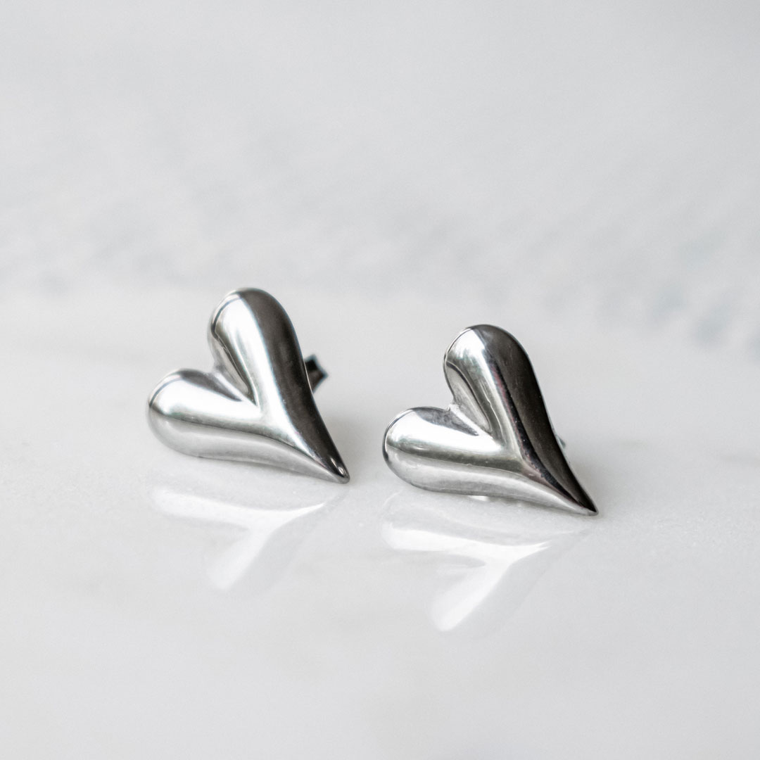 Stainless Steel Heart Studs