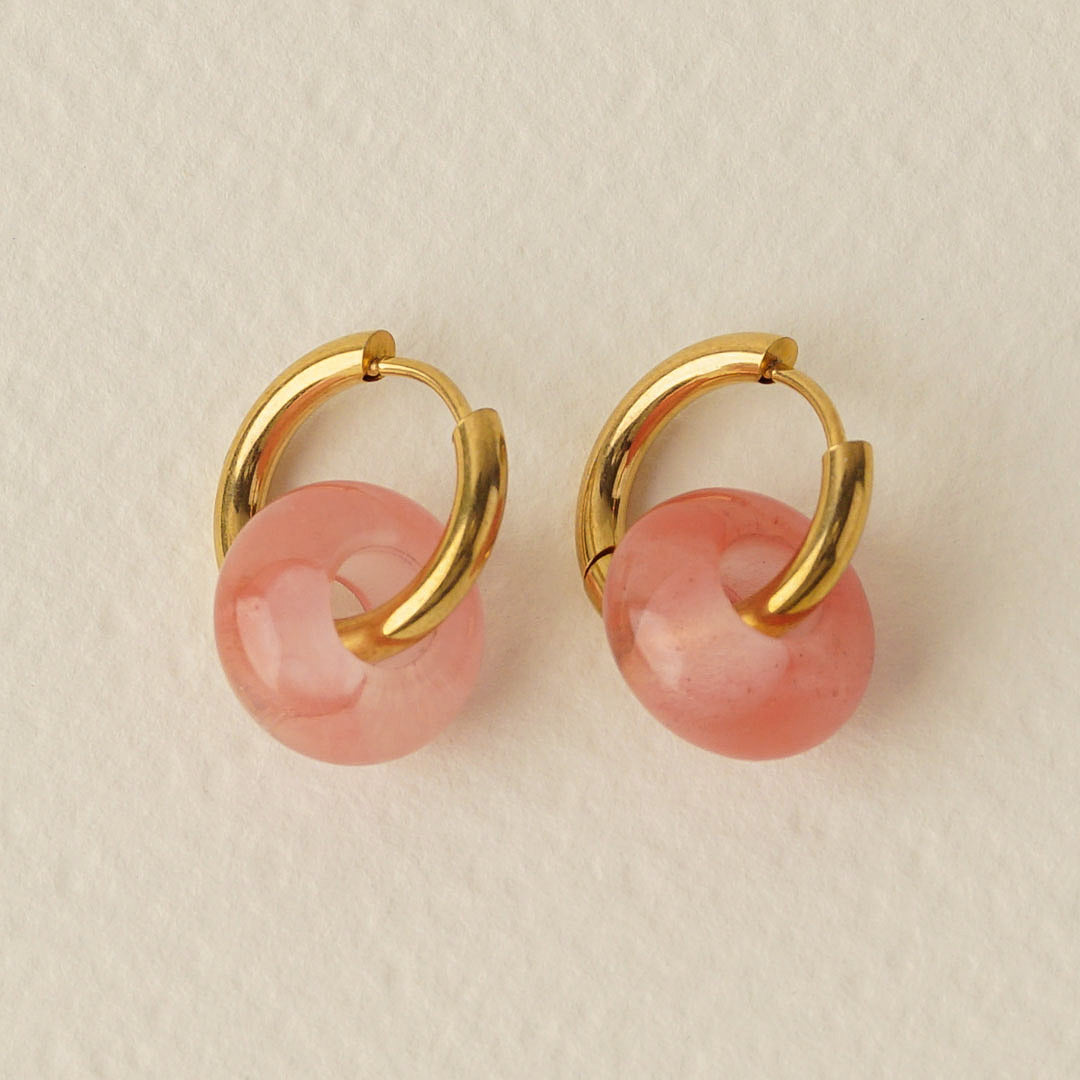 Donut Bead Hoops - Watermelon