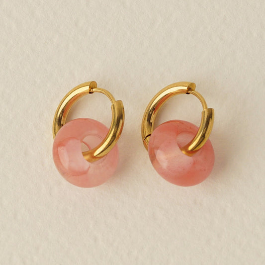 Donut Bead Hoops - Watermelon