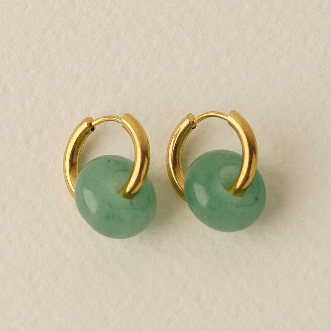 Donut Bead Hoops - Green
