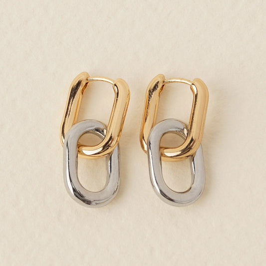 Geometric Bicolor U-shaped Hoops