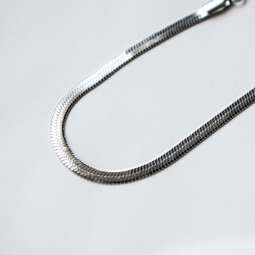 Flat Snake Silver Bracelet