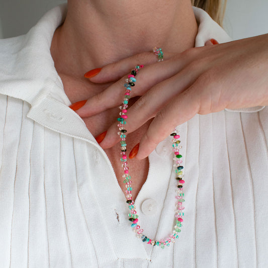Pink Flamingo Beaded Necklace | Made in Estonia 🇪🇪