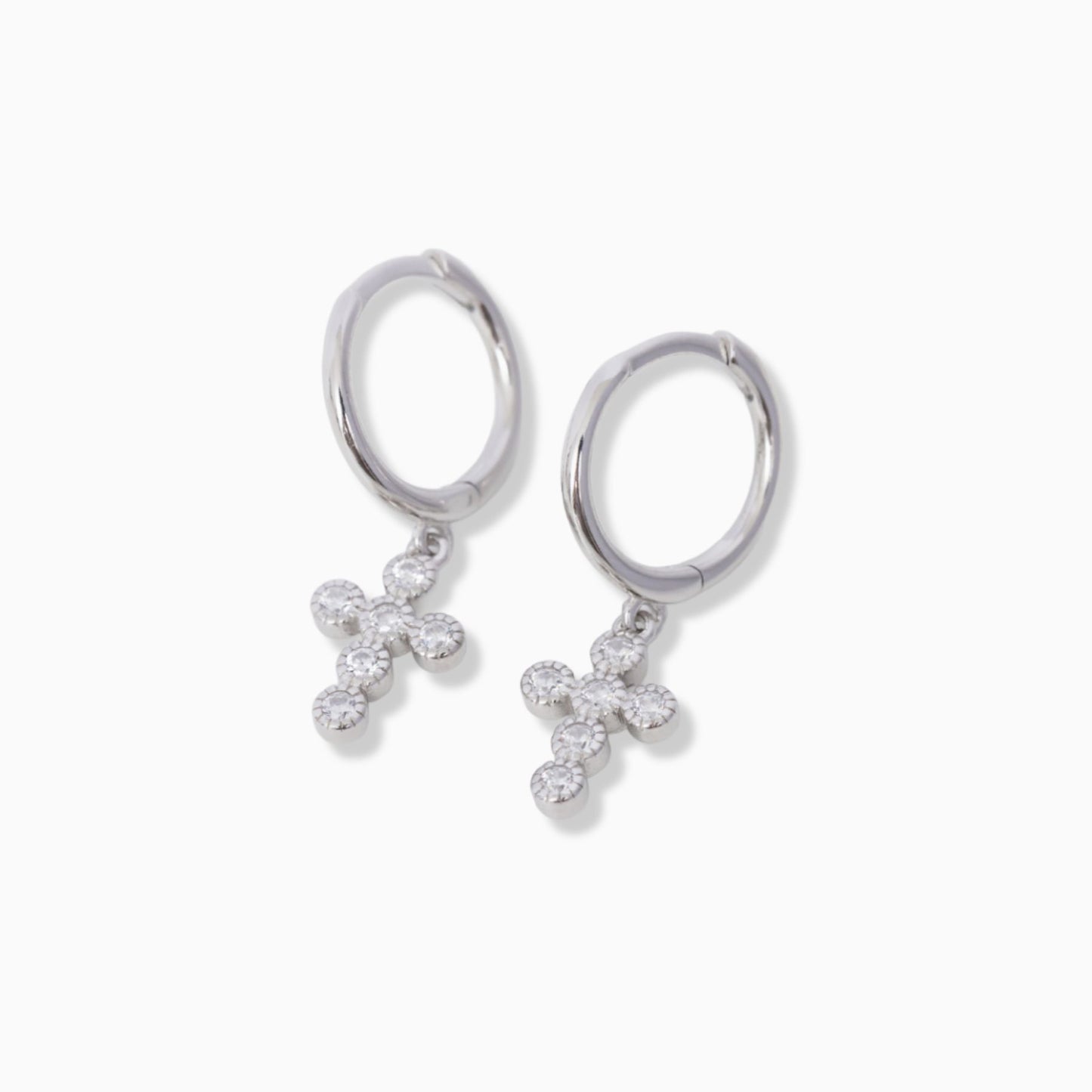 Sparkling Cross Hoops