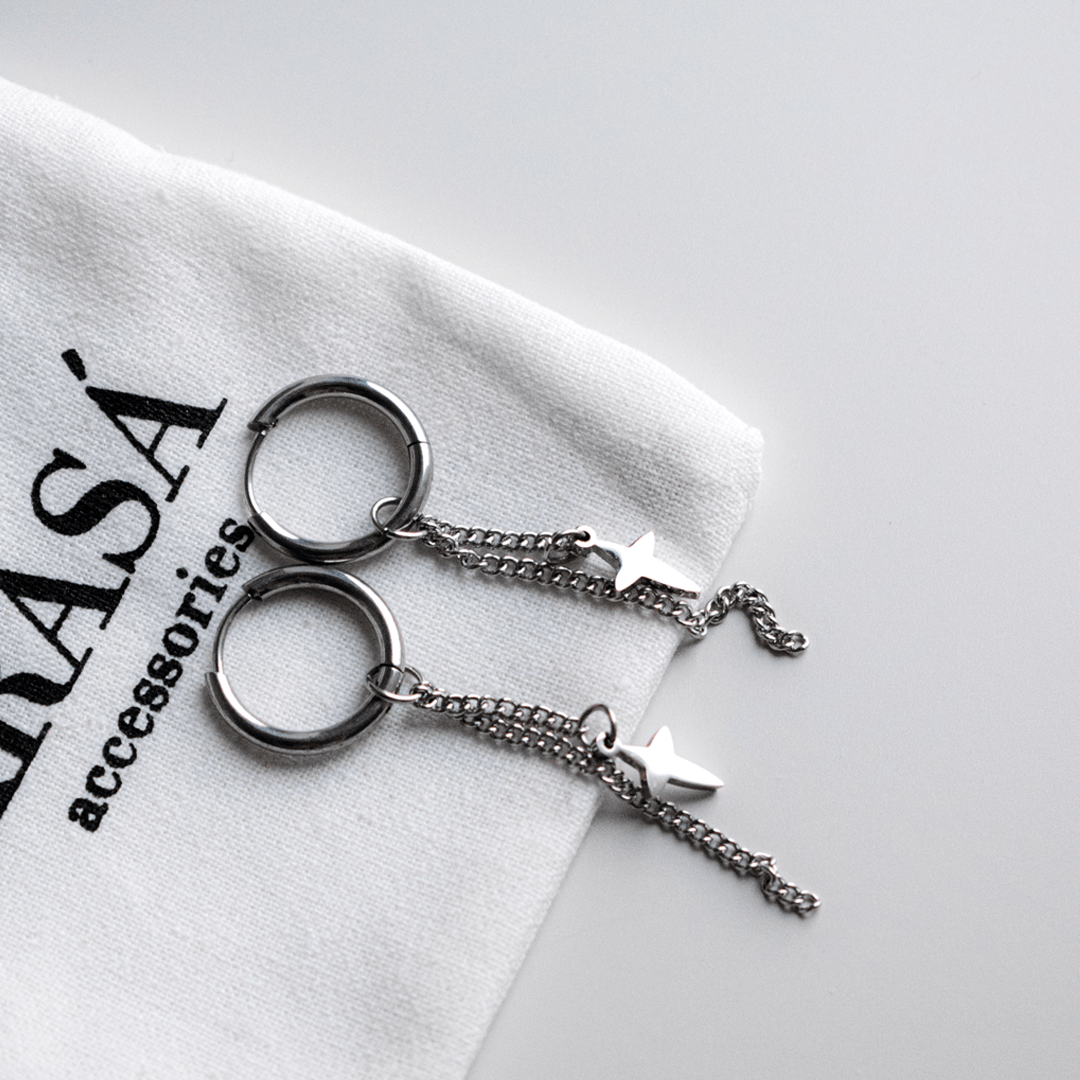 Star Chain Dangle Hoops