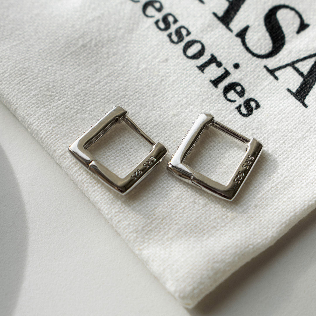 Square Hoops with Zircon