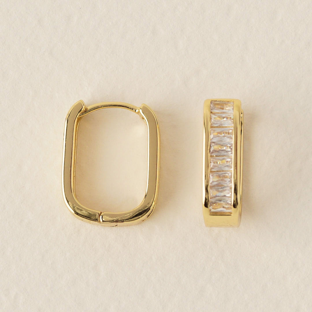 Zircon Rectangular Earrings