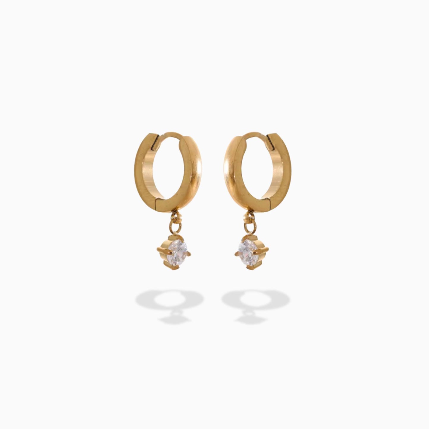 Gold-plated Crystal Drop Earrings