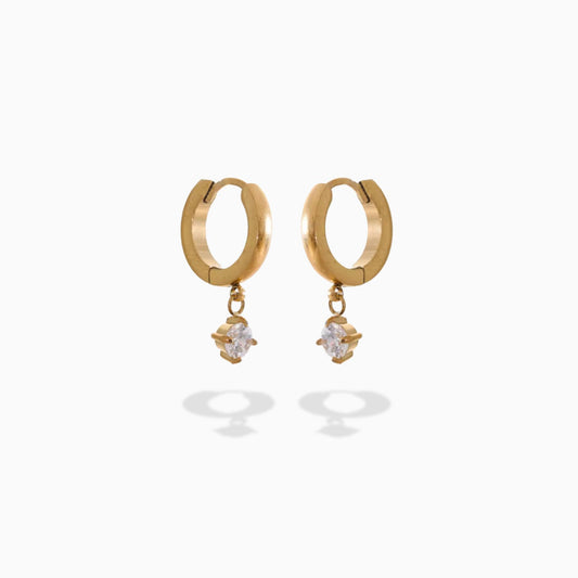 Gold-plated Crystal Drop Earrings
