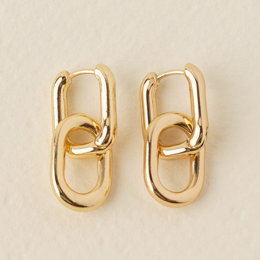 Geometric pendant u-shaped hoops
