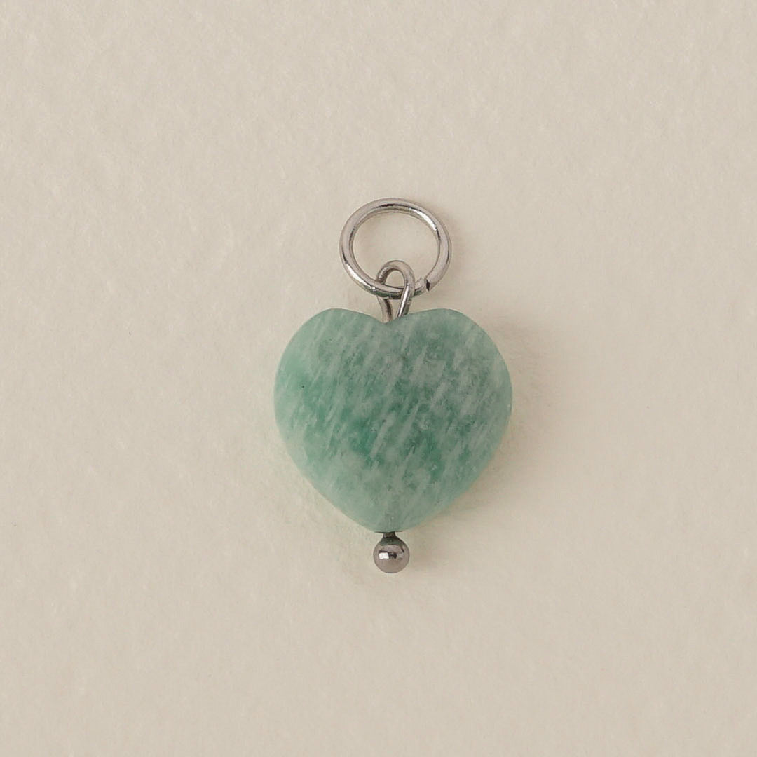 Amazonite Heart Charm