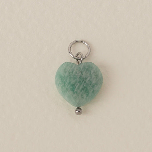 Amazonite Heart Charm