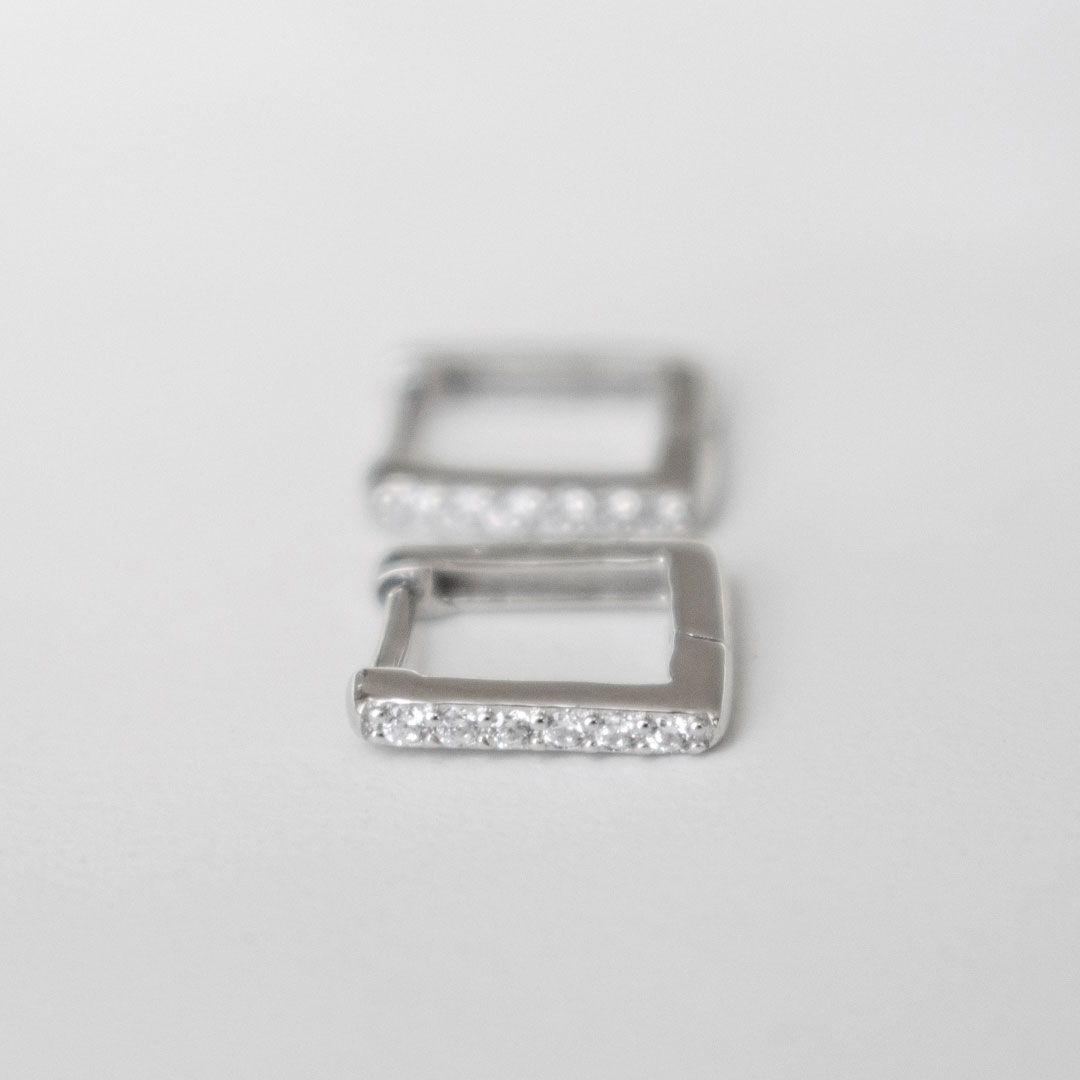 Square Hoops with Zircon