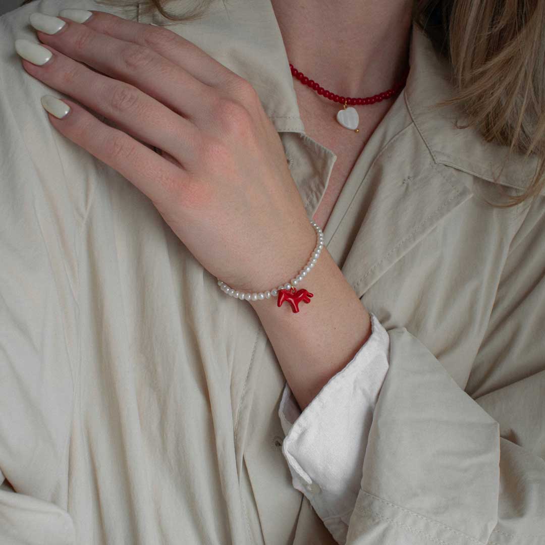 Pearl Horse Bracelet