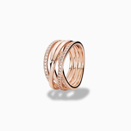Rose Gold-Plated Chunky Sparkle Ring