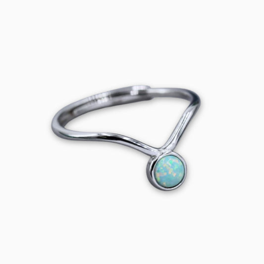 Opal Adjustable Silver Ring