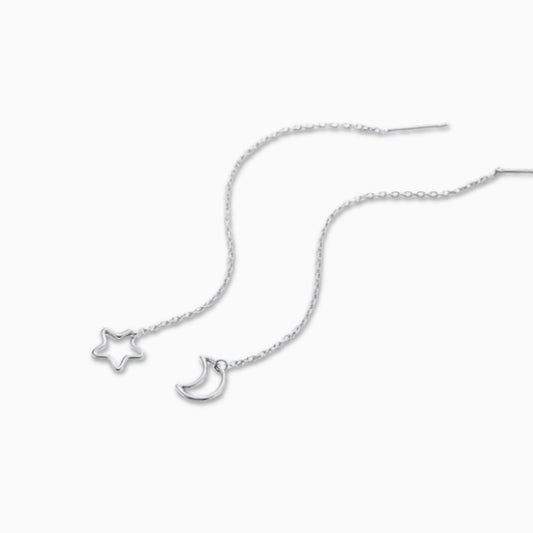 Moon & Star Threader Earrings