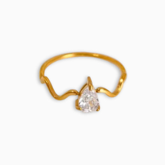 Wave Zircon Ring