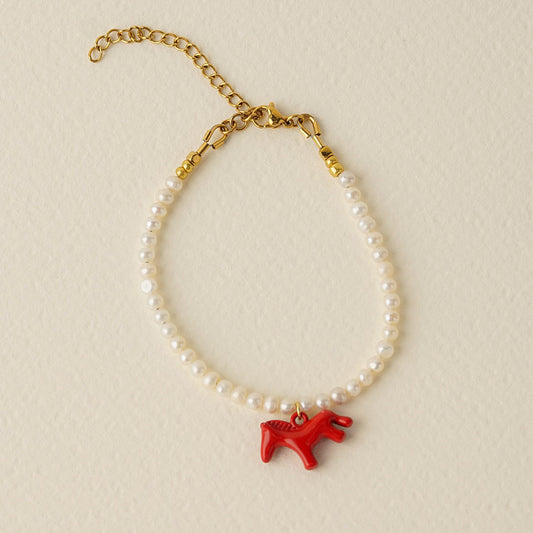 Pearl Horse Bracelet