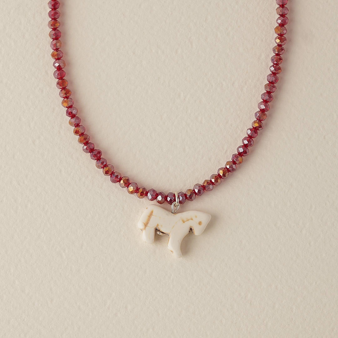 Horse Pendant Beaded Necklace | Made in Estonia 🇪🇪