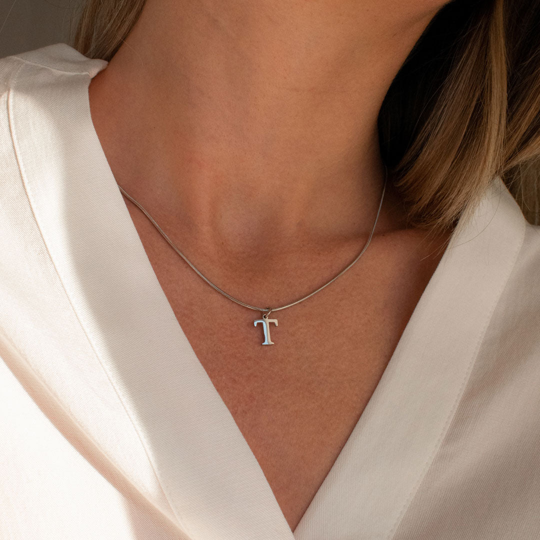 Letter "T" Charm Necklace