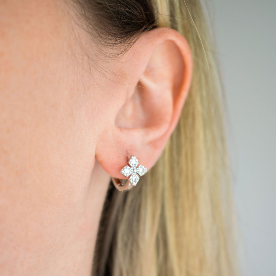 Zircon Star Flower Earrings