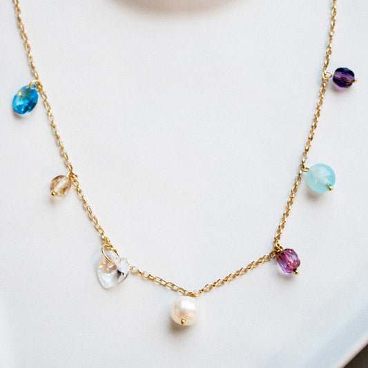 Gemstone Charms Beaded Necklace | Made in Estonia 🇪🇪