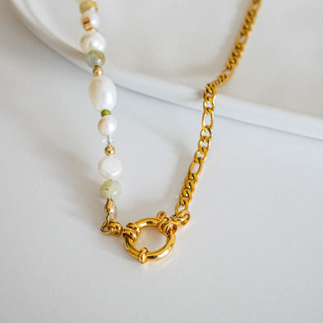 Ring Clasp Beaded Necklace